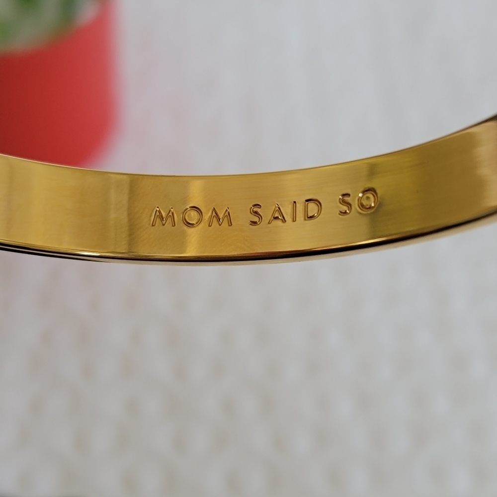 Kate Spade Gold Mom Said So Idiom Bangle Bracelet Classic Timeless Stackable - Picture 6 of 9